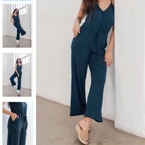 SAVVI Nora Jumpsuit - Midnight Ocean
